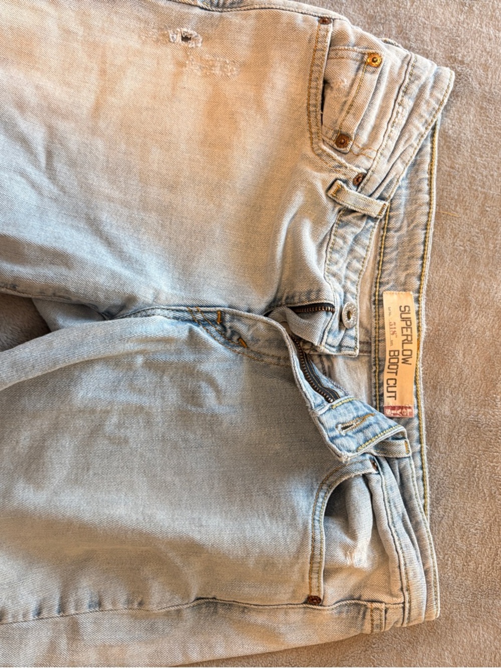 Light Wash Men’s Bootcut Jeans - Superlow Fit